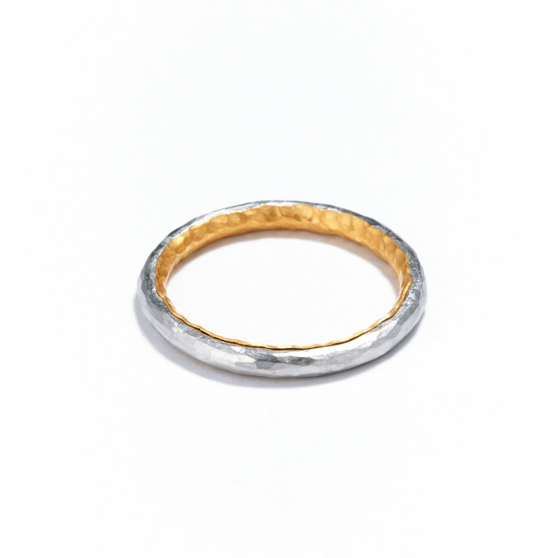 2mm Platinum and Gold Ring