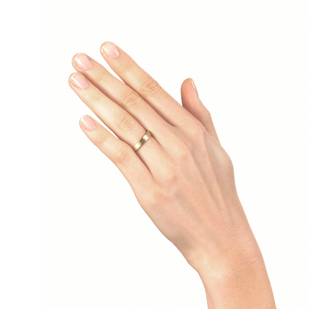 4mm 18ct Gold and Platinum D Shaped  Ring