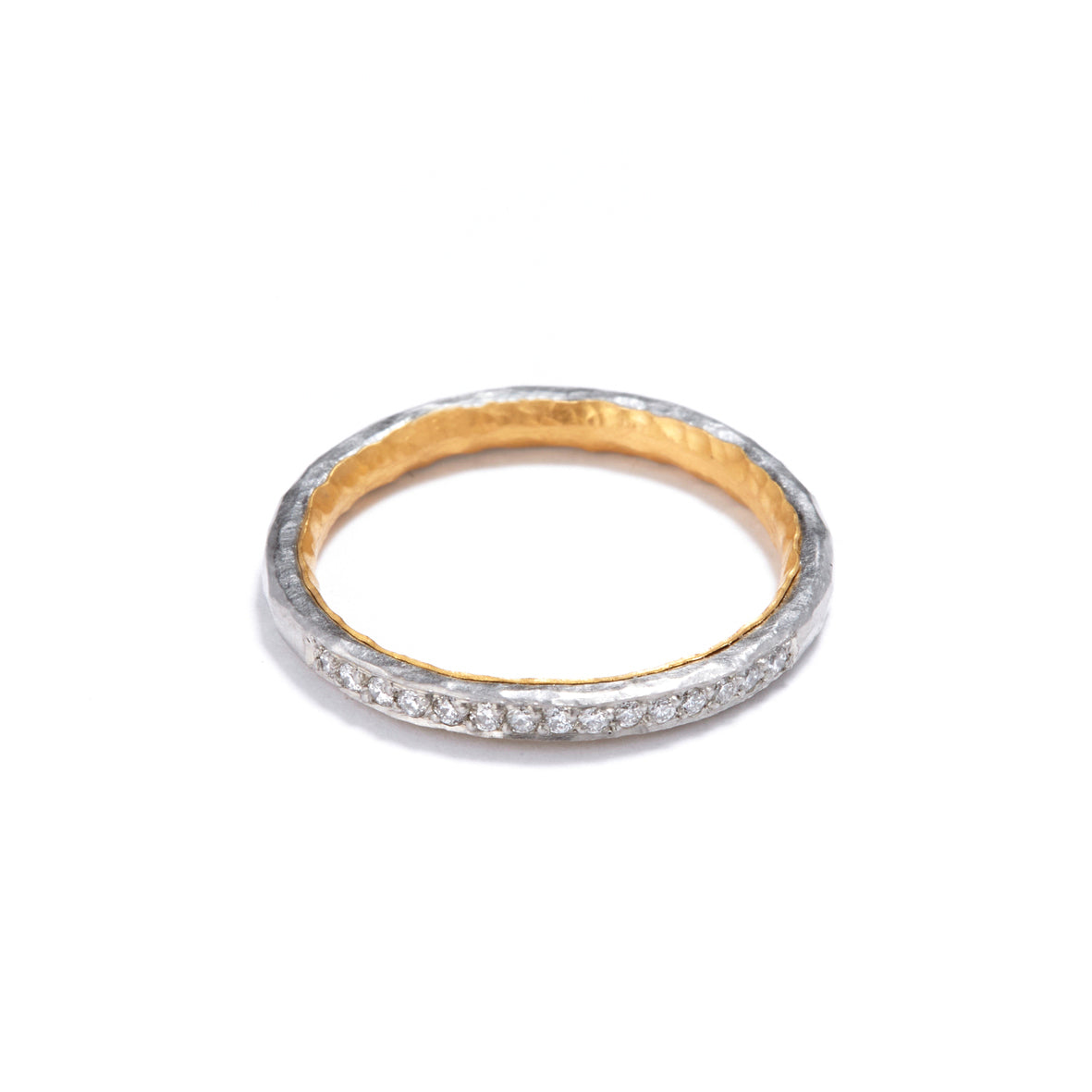 Platinum and Gold Channel Set Diamond Ring