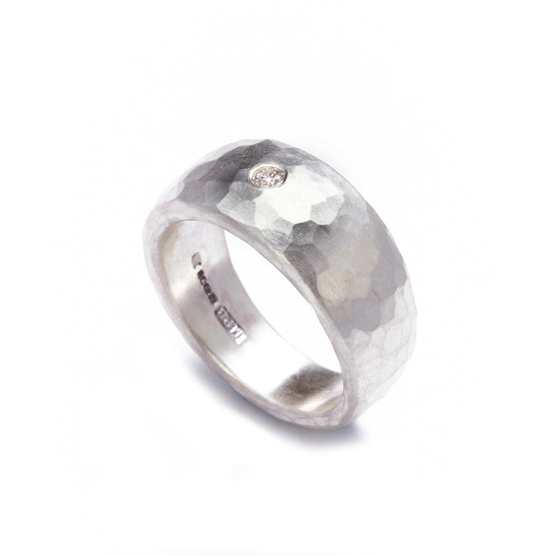 Hammered Silver Chunky Ring