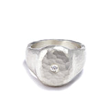 Hammered Silver Signet Ring