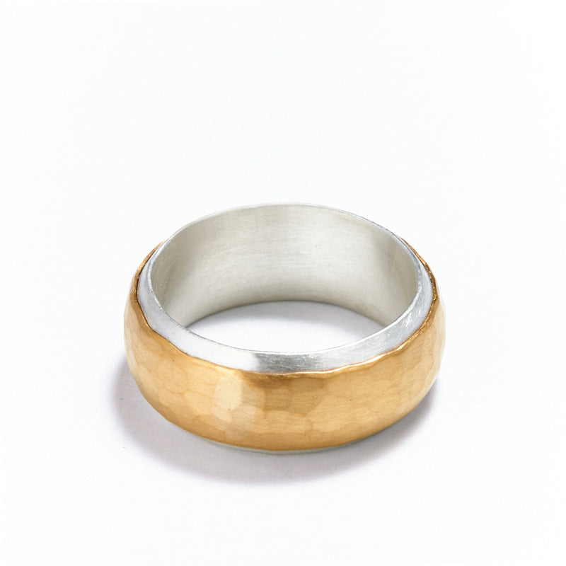 8mm Silver and Gold Ring