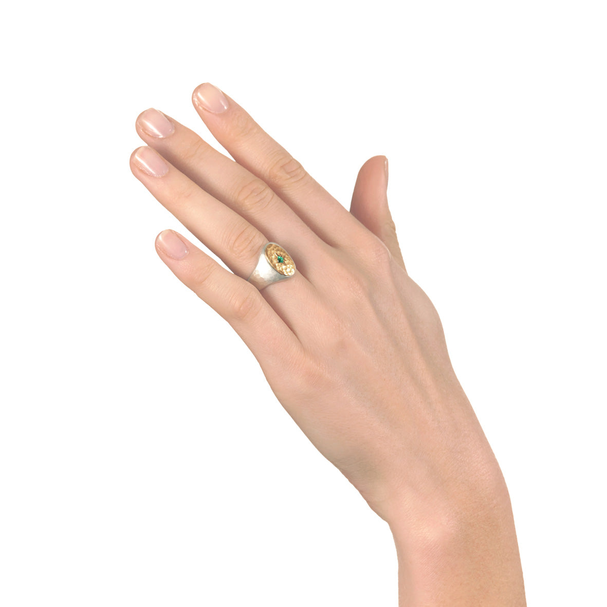 Silver and Gold Oval Signet Ring