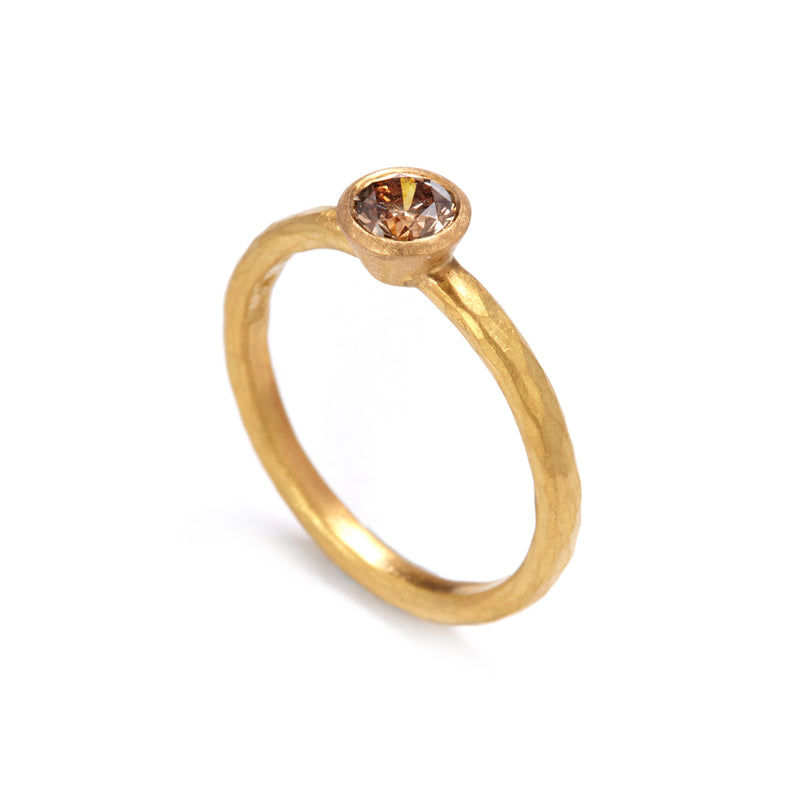 Gold Cognac Diamond Ring