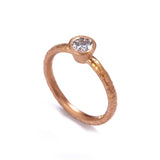 Pinched Rose Gold Diamond Ring