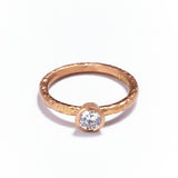 Pinched Rose Gold Diamond Ring