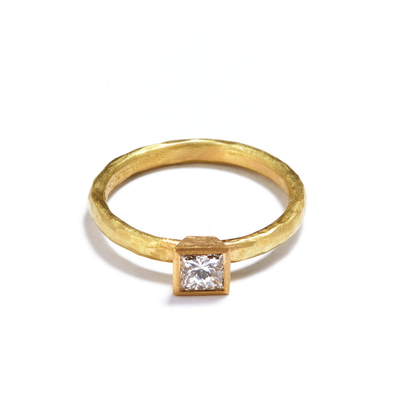 Yellow Gold Princess Cut Diamond Ring