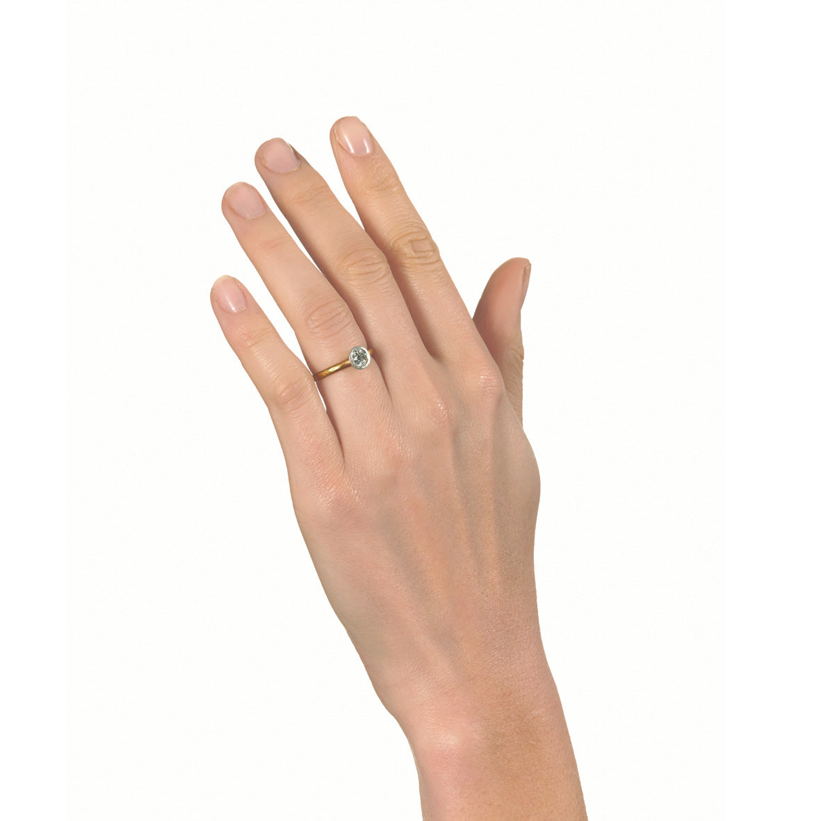 Gold and Platinum Old Cut Diamond  Ring