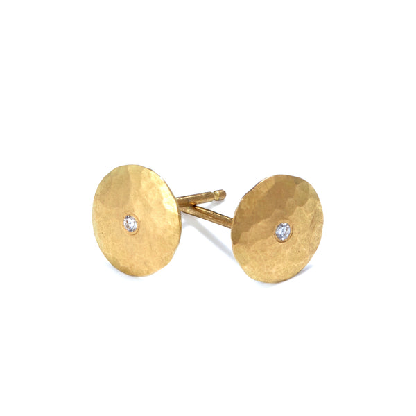 18ct Gold Disc Earrings