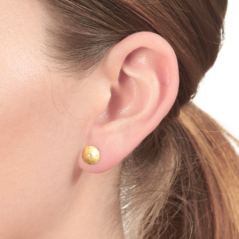 18ct Gold Disc Earrings