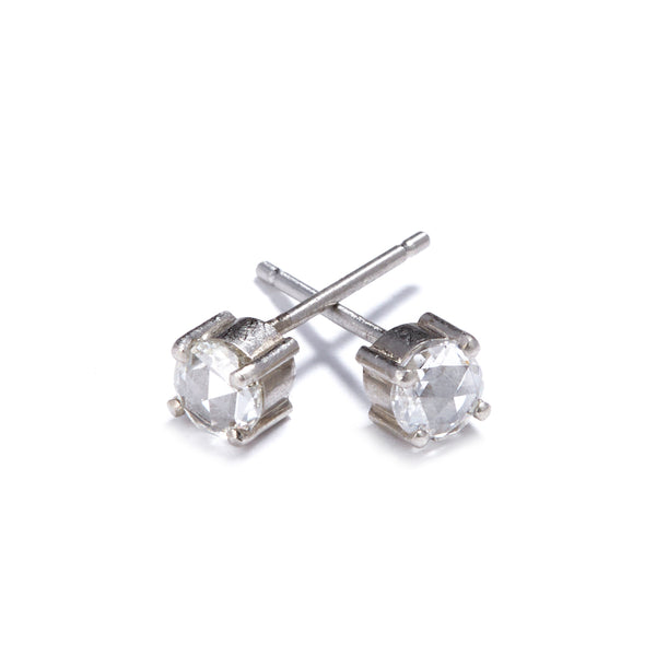 Platinum Stud Claw Set Diamond Earrings