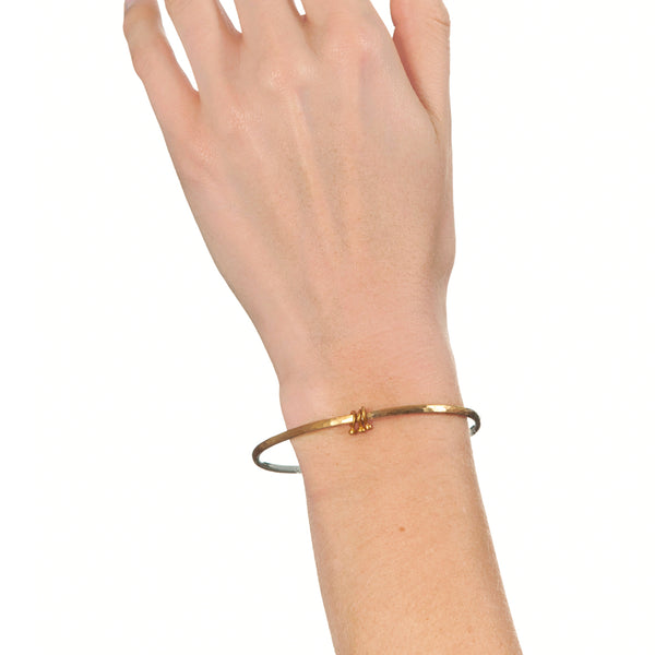 Silver and Gold Bangle with Charms