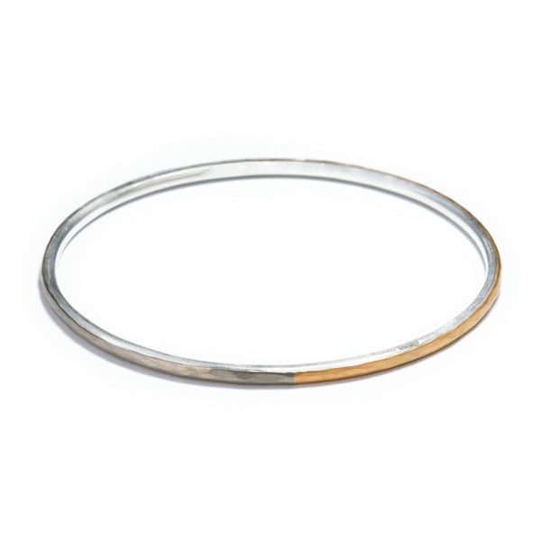 2.5mm Gold and White Gold Half and Half Bangle