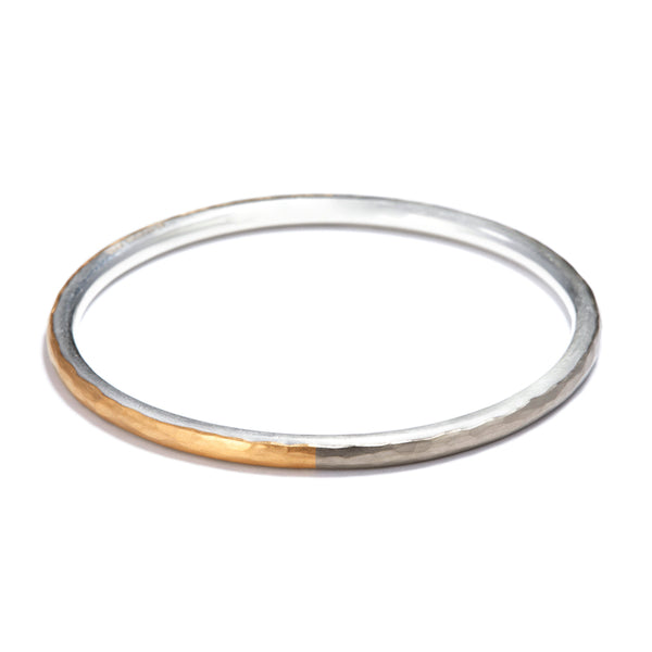 4mm Gold and White Gold Half and Half Bangle