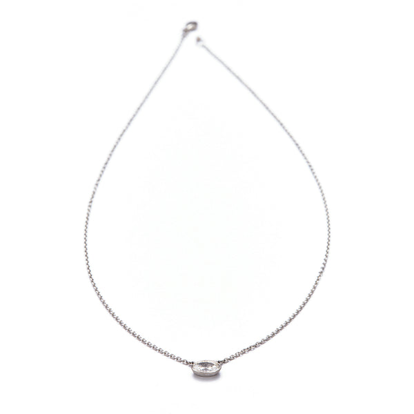 Platinum Oval Diamond Necklace