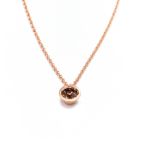 Rose Gold Cognac Diamond Necklace