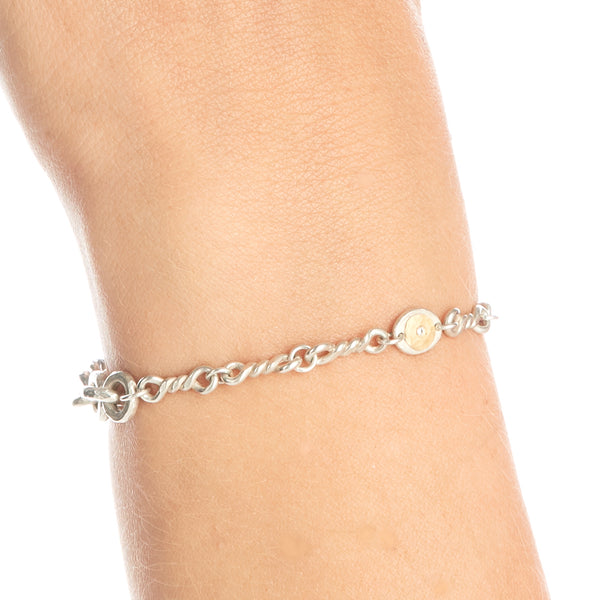 Silver Mixed Link Bracelet