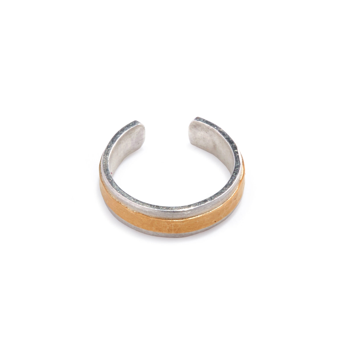 Silver Ear Cuff with Gold Band