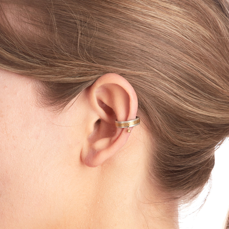 Silver and Gold Ear Cuff with Charm