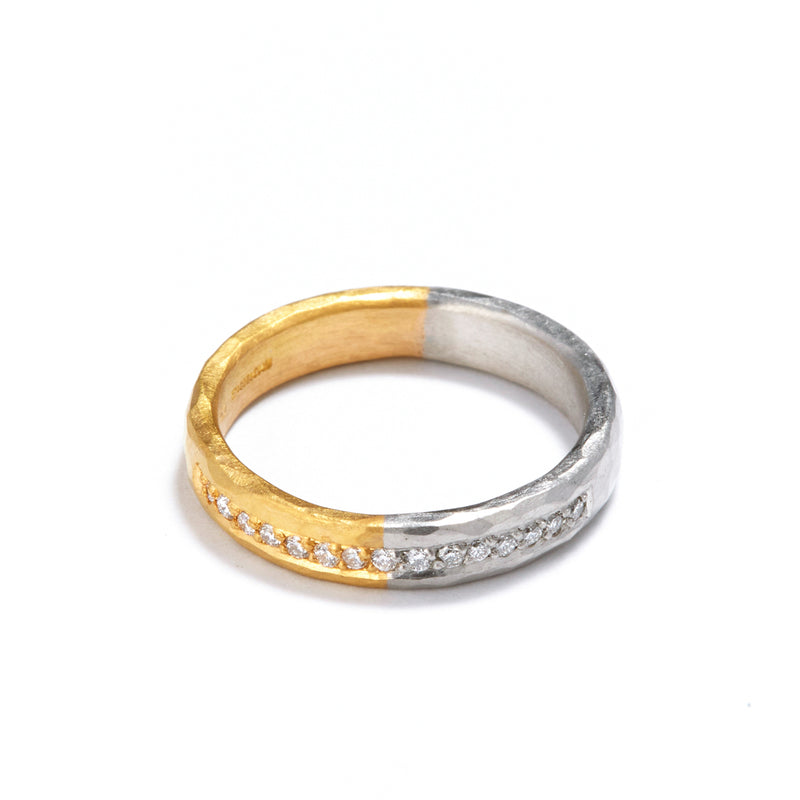 3.5mm Half and Half Channel Set Diamonds Ring