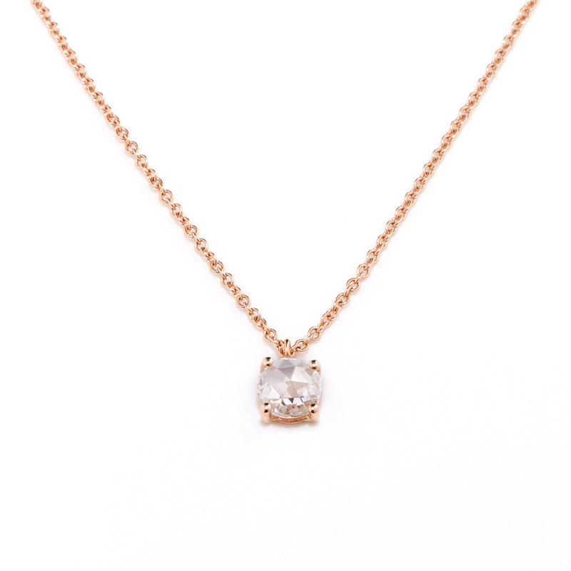 Rose Gold Claw Set Diamond Necklace