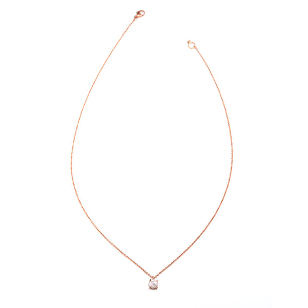 Rose Gold Claw Set Diamond Necklace