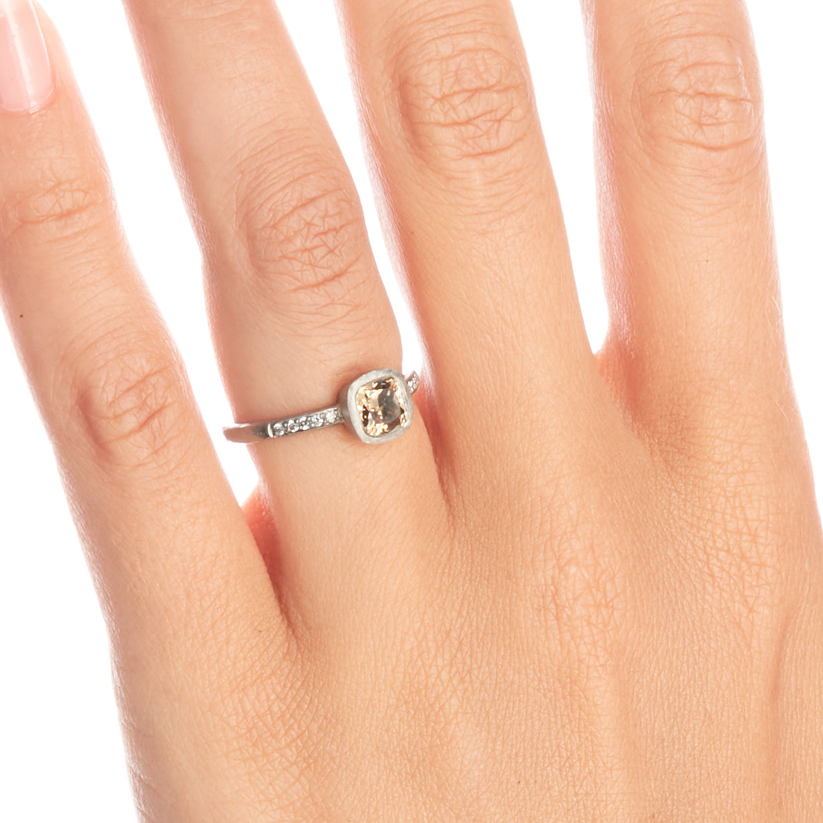 Platinum Cognac Diamond Ring