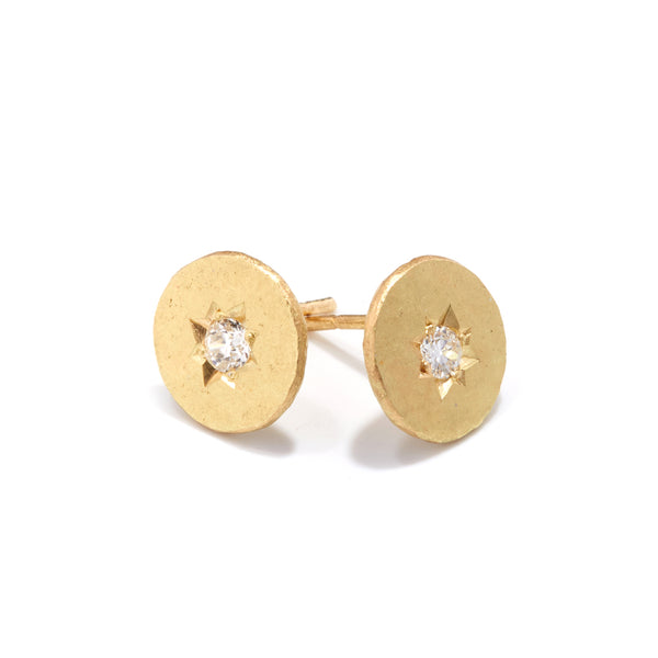 Hammers Disc Star Set Diamond Earrings
