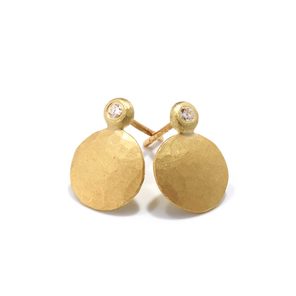 Hammered Ball Disc Earrings