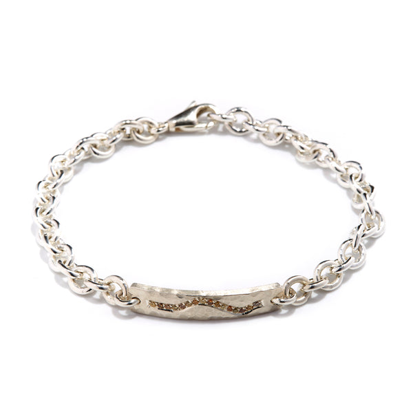 Silver Hammered Bar Bracelet