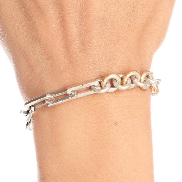 Silver and Gold Link Bracelet