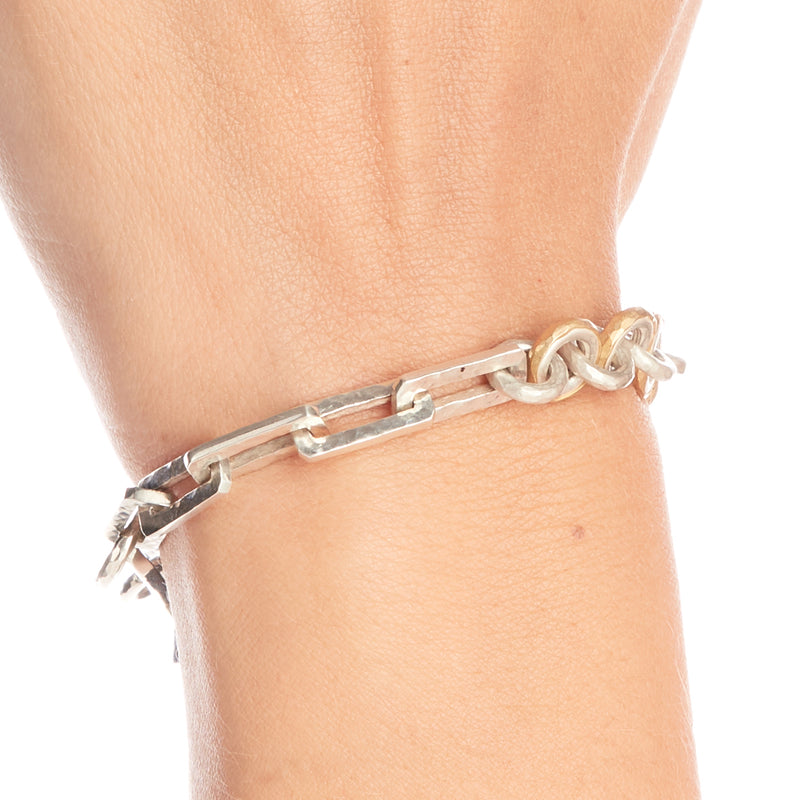 Silver and Gold Link Bracelet