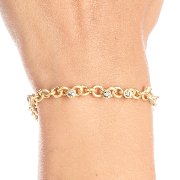 Gold Diamond Charm Bracelet