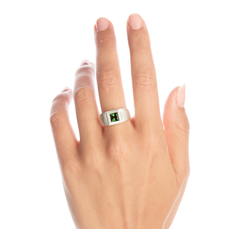 Silver Green Tourmaline Ring