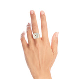 Hammered Silver Cognac Diamond Signet Ring