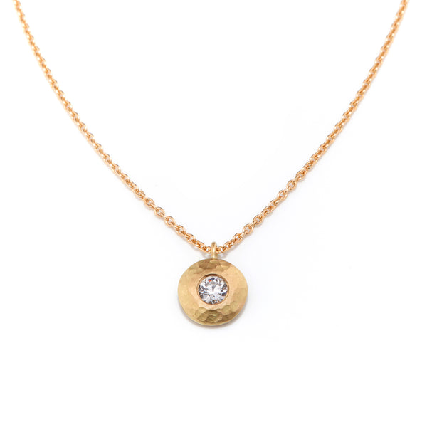 Gold Disc Diamond Necklace