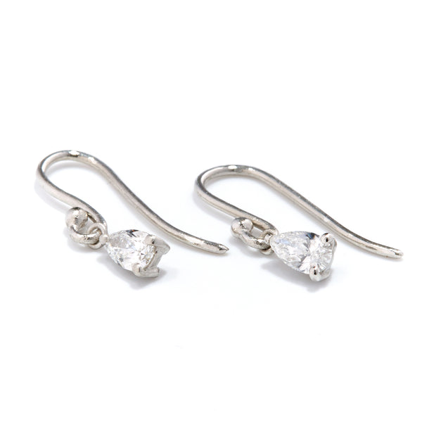 Platinum claw Set Diamond Earrings