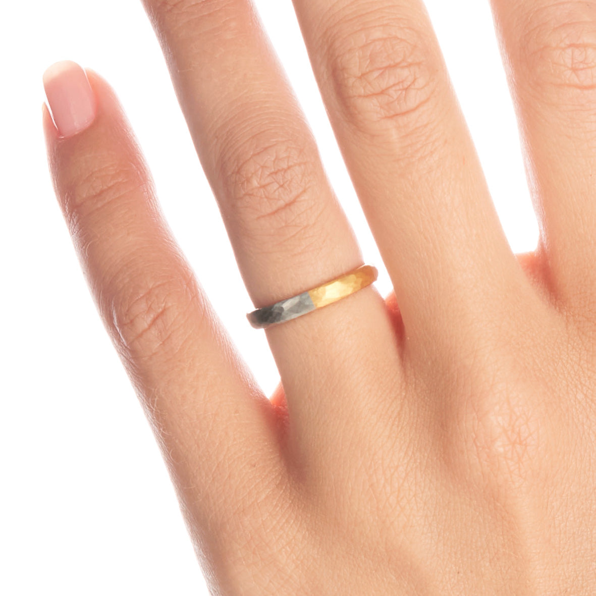 アクセサリー MALCOLM BETTS Half and Half Ring 2.8mm Half and Half Ring