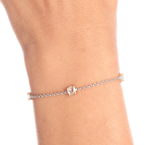 Platinum Rose Cut Diamond Bracelet