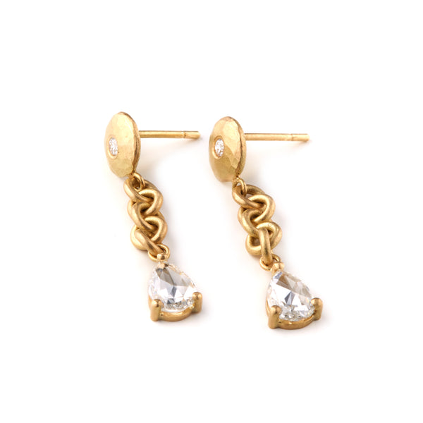 Gold Chain Diamond Earrings