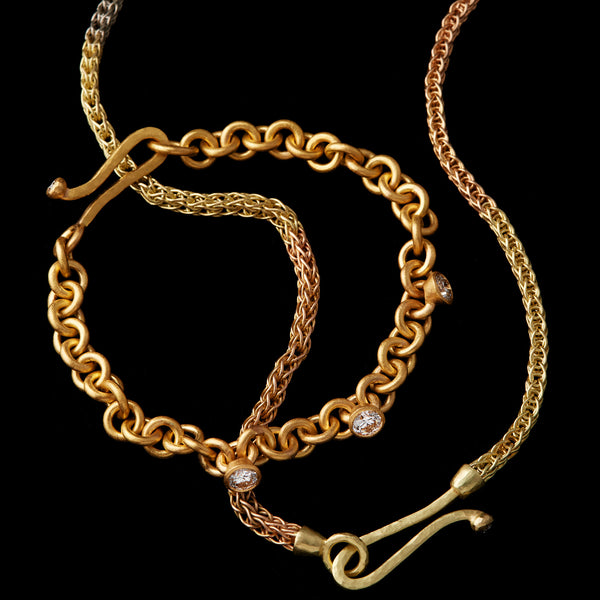 Gold Diamond Charm Bracelet