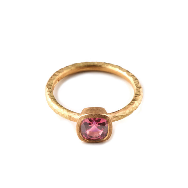 Cushion Shaped Pink Tourmaline Ring