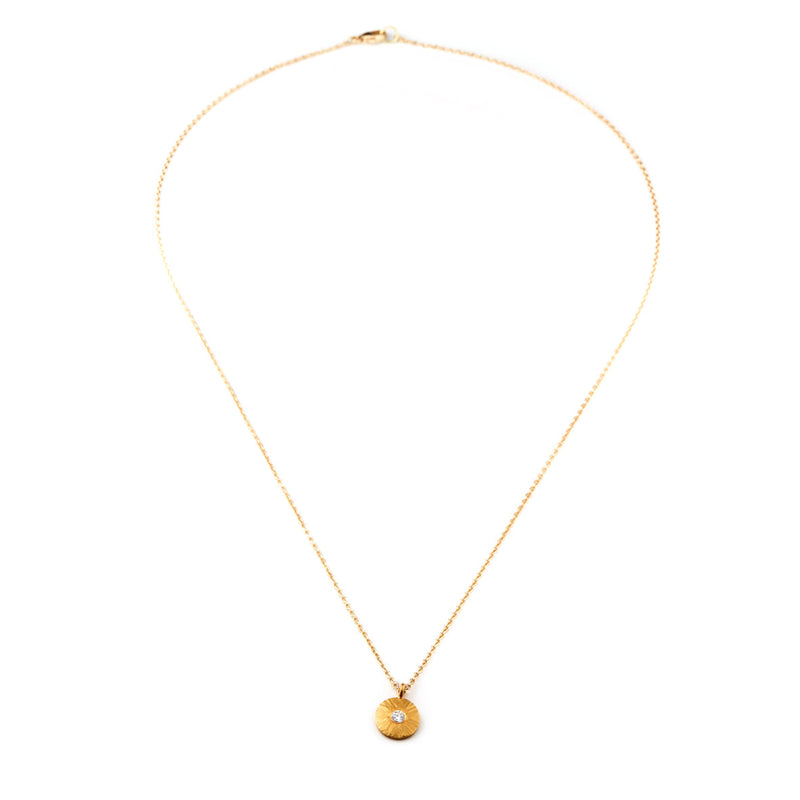 Gold Disc Diamond Necklace