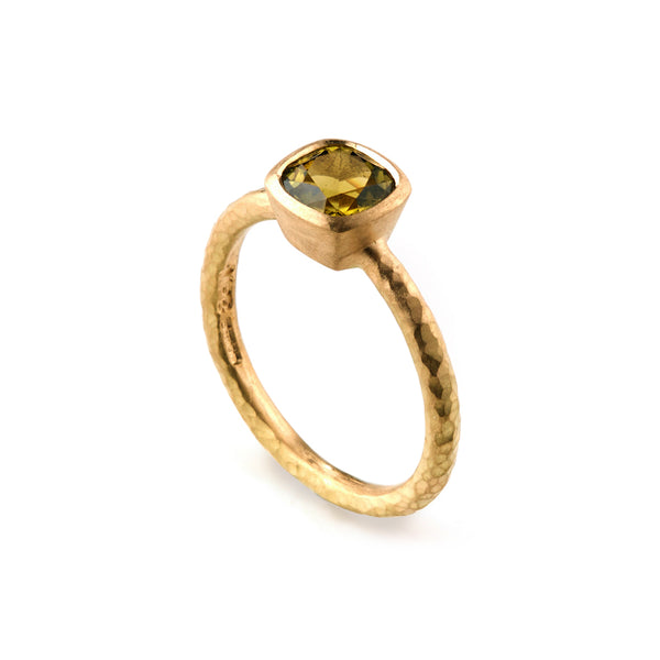 Yellow Green Tourmaline Ring