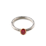 Platinum and Gold Oval Ruby Ring