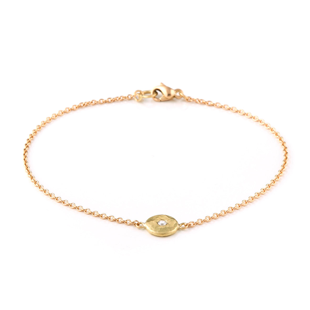 Gold Hammered Disc Bracelet