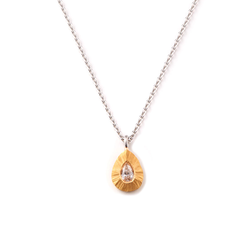 Gold Pear Shaped Diamond Necklace