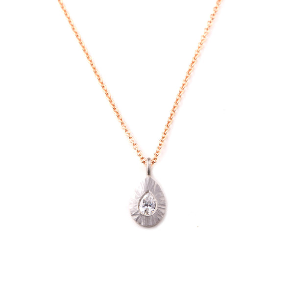 Platinum Pear Shaped Diamond Necklace