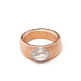 Wide Tapered Rose Cut Diamond Ring
