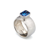 Platinum Emerald Cut Sapphire Ring